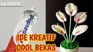 Ide Kreatif dari tempat Odol Bekas || Kerajinan Barang Bekas di Rumah || Membuat Bunga Calla Lily