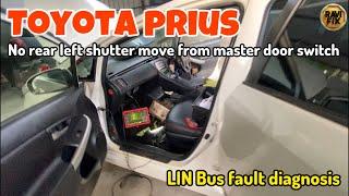 Toyota Prius Rear Left shutter is not working form master switch at the driver’s door. Fault B2324