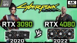 RTX 3090 vs RTX 4080 in Cyberpunk 2077 | 4K - Benchmark + 1440p - Gameplay [RTX - OFF]