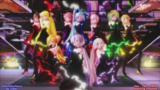 [MMD] One・Two・Three(Miku,Haku,Luka,Neru,Teto,Gumi,Rin,IA,Meiko,Lily)『4k60fps』