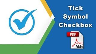 How to add a tick symbol check box in pdf (Prepare Form) using Adobe Acrobat Pro DC