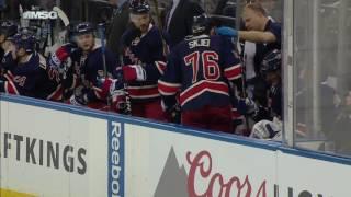 Skjei takes teammate Hayes’ skate to the face