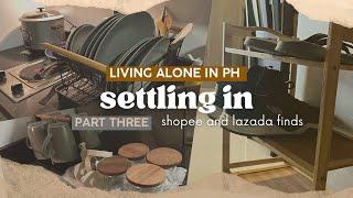 online shopping | lazada & shopee haul home essentials | living alone in the Philippines