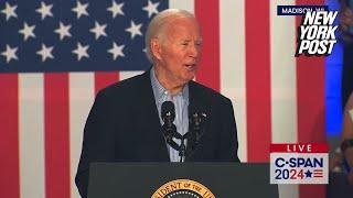 Defiant Biden vows ‘I’m the nominee’ but says wrong election year at Wisconsin rally