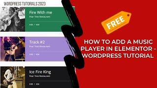 How to Add a MP3 Music Player in Elementor | Playlist elementor addone