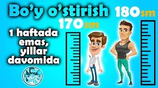 Bo'y o'stirish usullari, yo'llari, tez o'stirish, turnik, suzish, velosiped yordamida!