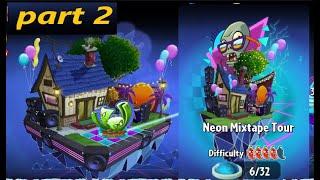 PLANTS VS ZOMBIES 2  - NEON MIXTAPE TOUR - PART 2 - DAY  4 - 5 - 6  -  gameplay