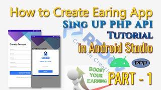 Create Sing Up Method PHP API with MYSQL database Part 1 - Earning APP