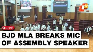 OTV LIVE: BJD MLA Dhruba Sahoo Breaks Mic Of Odisha Assembly Speaker Surama Padhy