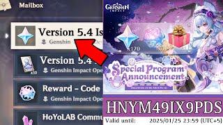 OFFICIAL!! REDEEM CODES for 450 PRIMOGEMS And 5.4 LIVESTREAM DATE – Genshin Impact