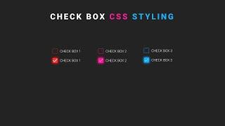 CSS Costum CheckBox Styling | Only CSS