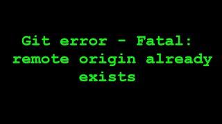 error: remote origin already exists || How to upload a repository in another origin in Github