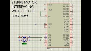 Stepper motor interfacing (easy way) using 8051 keil & Proteus software.