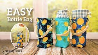 Easy Bottle Bag Tutorial  Make your own water bottle holder [sewingtimes]