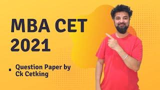 MBA CET 2021 Question Paper by Ck Cetking