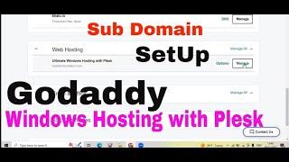 How to setup sub domain in godaddy || Windows Hosting Plesk || godaddy plesk