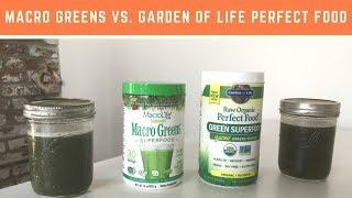 Macro Greens vs  Garden of Life Perfect Food Raw