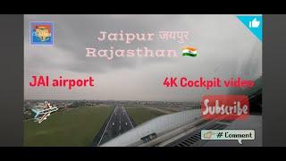 4K video, Early morning takeoff from Jaipur airport. cockpit video. JAI 