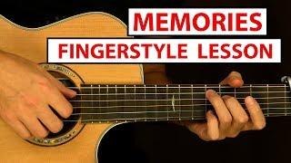 Memories - Maroon 5 - Fingerstyle Guitar Lesson (Tutorial) How to Play Fingerstyle