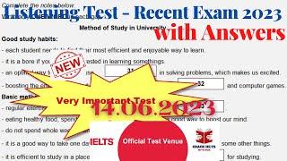 IELTS Listening Actual Test 2023 with Answers | 14.06.2023