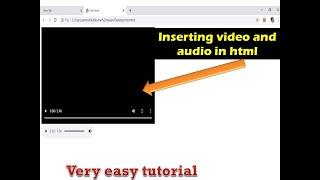 How to Add Audio and Video  in HTML using NotePad