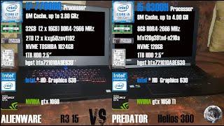 i7-7700HQ VS i5-8300H ALIENWARE R3 15 VS PREDATOR HELIO 300#computer#boot#start#speedtest #booting