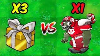 PVZ 1 Hybrid Challenge - 3 Random Golden Hybrid Plant Boxes Vs 1 Football Gargantuar - Who Will Win?