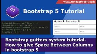 Bootstrap Gutters system tutorial | How to give space between columns in bootstrap 5