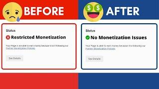 How To Fix Restricted Monetization on Your Facebook Page | facebook monetization restricted