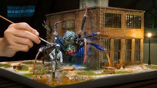 How To Make Diorama: Monster Giant Spider Attacks Military Base