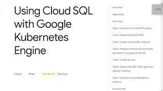 Using Cloud SQL with Google Kubernetes Engine Qwiklab