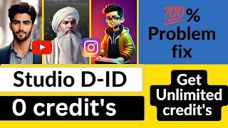 0 Credit Left | Studio D-ID & heygen Not Credit Add Problem Solve