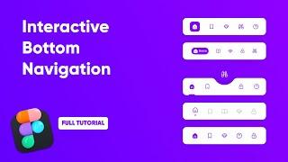 Design 5 Interactive Bottom Navigations in Figma | Figma UI Design Tutorial