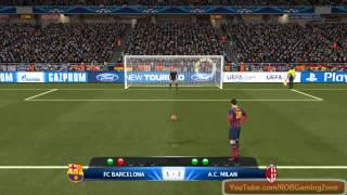 Penalty shootout Barcelona vs AC Milan - PC Gameplay PES 2014 !