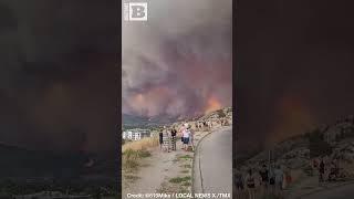 Residents Watch as Wall of Flame and Smoke from Wildfire Advances in British Columbia