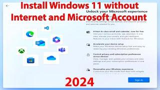 Install Windows 11 without Internet and Microsoft Account 2024