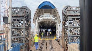 Loading the train ferry to Sicily