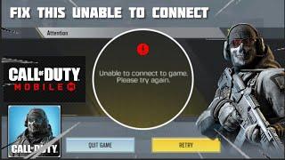 Fix Unable To Connect to Game Please Try Again Problem on Call of Duty Android