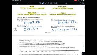 M6 - 6.01 NOTES Place Value and Rounding (VL-601)