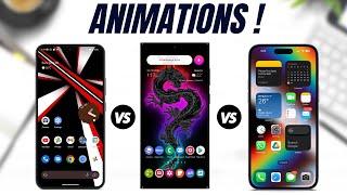 ANIMATIONS - Samsung One UI 5.0 Vs iOS 16 Vs Stock android 13-S 22U Vs iPhone 14 Pro Max Vs Pixel 7