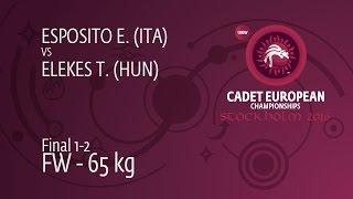 GOLD FW - 65 kg: T. ELEKES (HUN) df. E. ESPOSITO (ITA) by FALL, 4-0