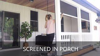 Screened In Porch | Somfy Motorized Screens Install | DIY Front Porch Makeover