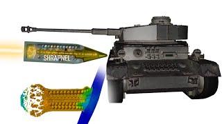 Shrapnel shell vs Armor Simulation | T-34 vs Pz IV