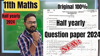 11th Maths-half yearly question paper 2024| important video