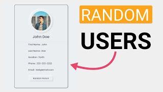 UserGen: Building a Random Users Generator with HTML, CSS, and JavaScript | #huxnwebdev