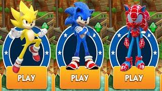 Movie Sonic vs Movie Super Sonic vs Spider Sonic Run vs All Bosses Zazz Eggman - Sonic Dash