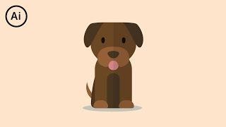 Flat Design Puppy - Illustrator Tutorial