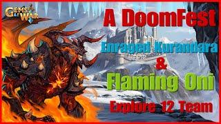 Gems of War - Explore 12 Team Enraged Kurandara and Flaming Oni #gemsofwar #gemsofwartips #gems