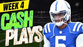 DRAFTKINGS NFL WEEK 4 CASH GAME PLAYS | NFL DFS PICKS