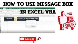 How to Set A Welcome Message Box in Excel VBA